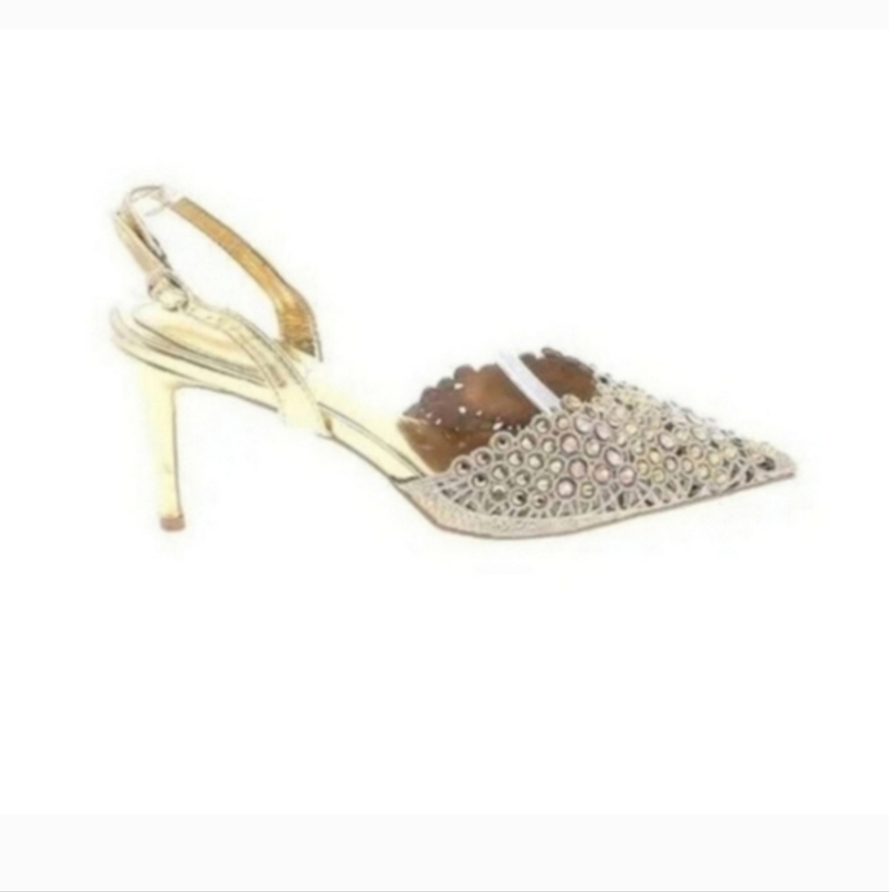 Elegant Gold Women's Slingback Heels